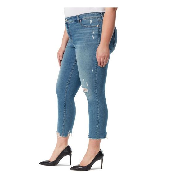 JESSICA SIMPSON Womens Blue Denim Straight Leg High Waist Jeans Plus 16W - Picture 3 of 4